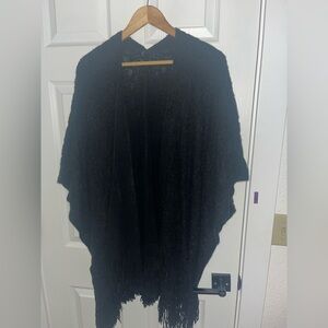 Elegant Black Knit Shawl